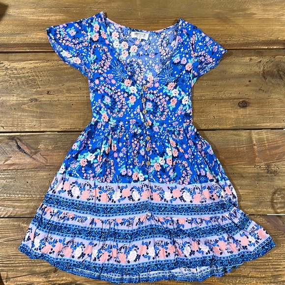 Shareen casual blue floral mini dress size 8 - Picture 10 of 10